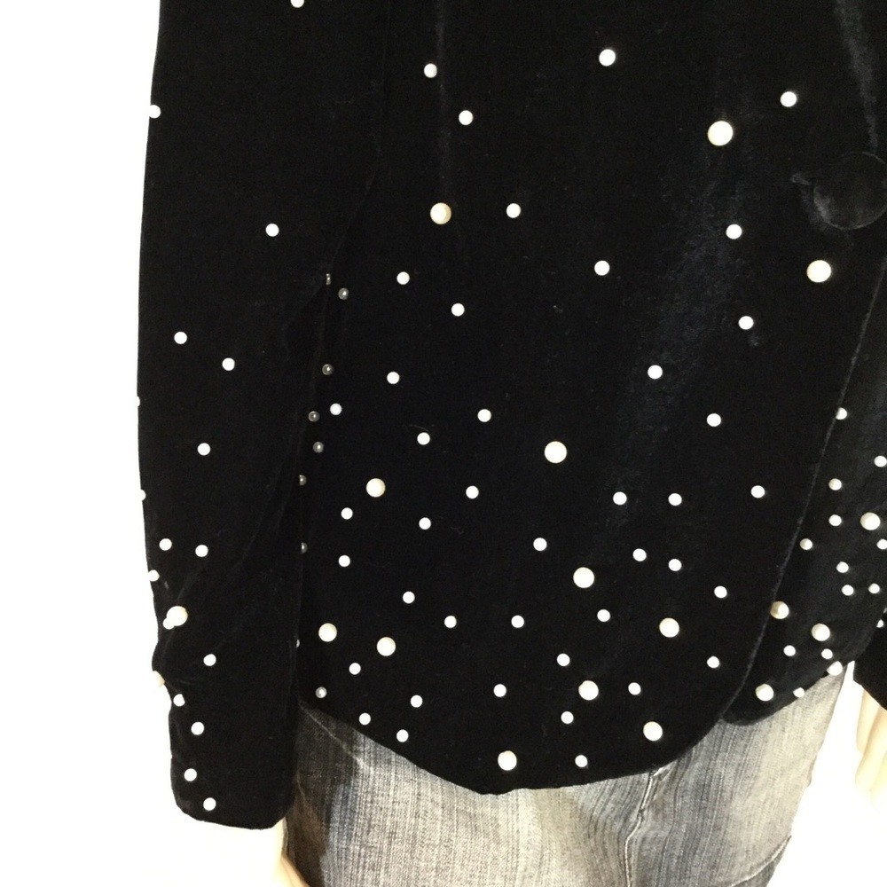NWOT Donna Mizani Black Velvet Pearl Blazer - Picture 3 of 7